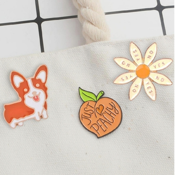 VSCO GIRL Cute Fox Cactus Enamel Pin Bundle of 5 - Picture 2 of 7